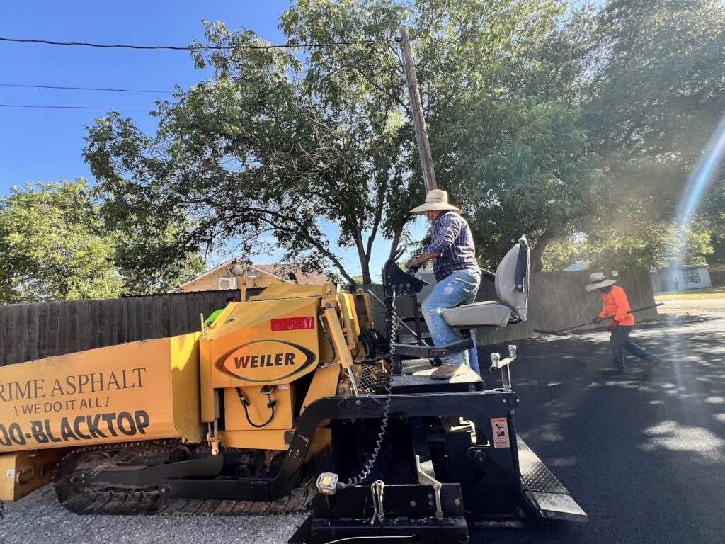 Paving a driveway under the trees