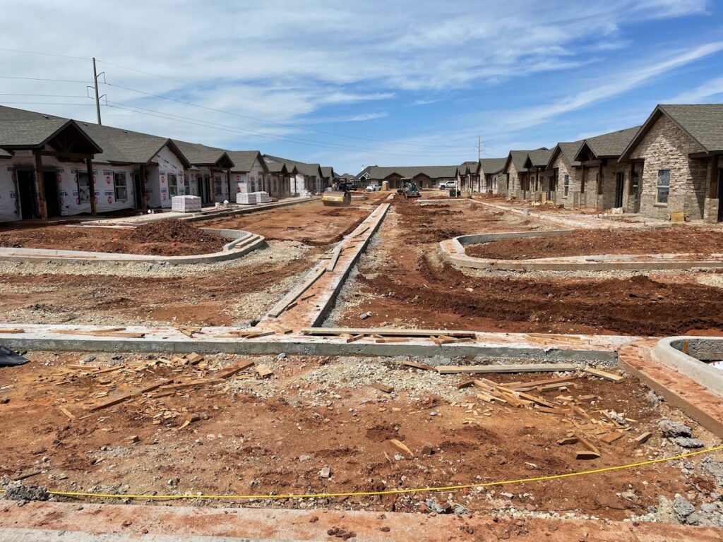 Subdivision street base before paving