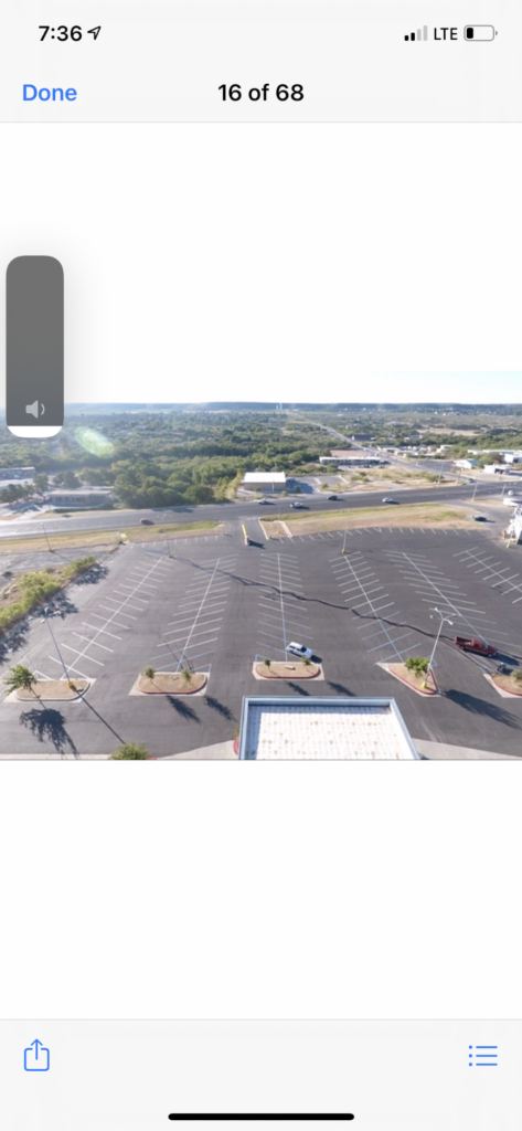 Large parking lot seen from above